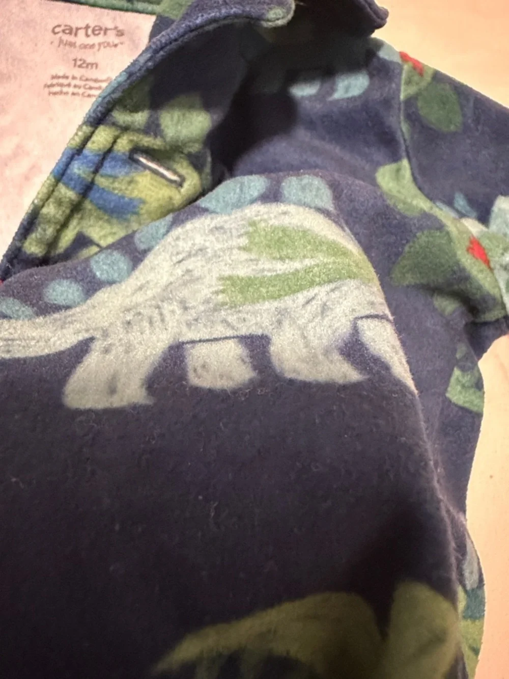 Kids Navy Blue Dinosaur Pajama Set baby 12 months